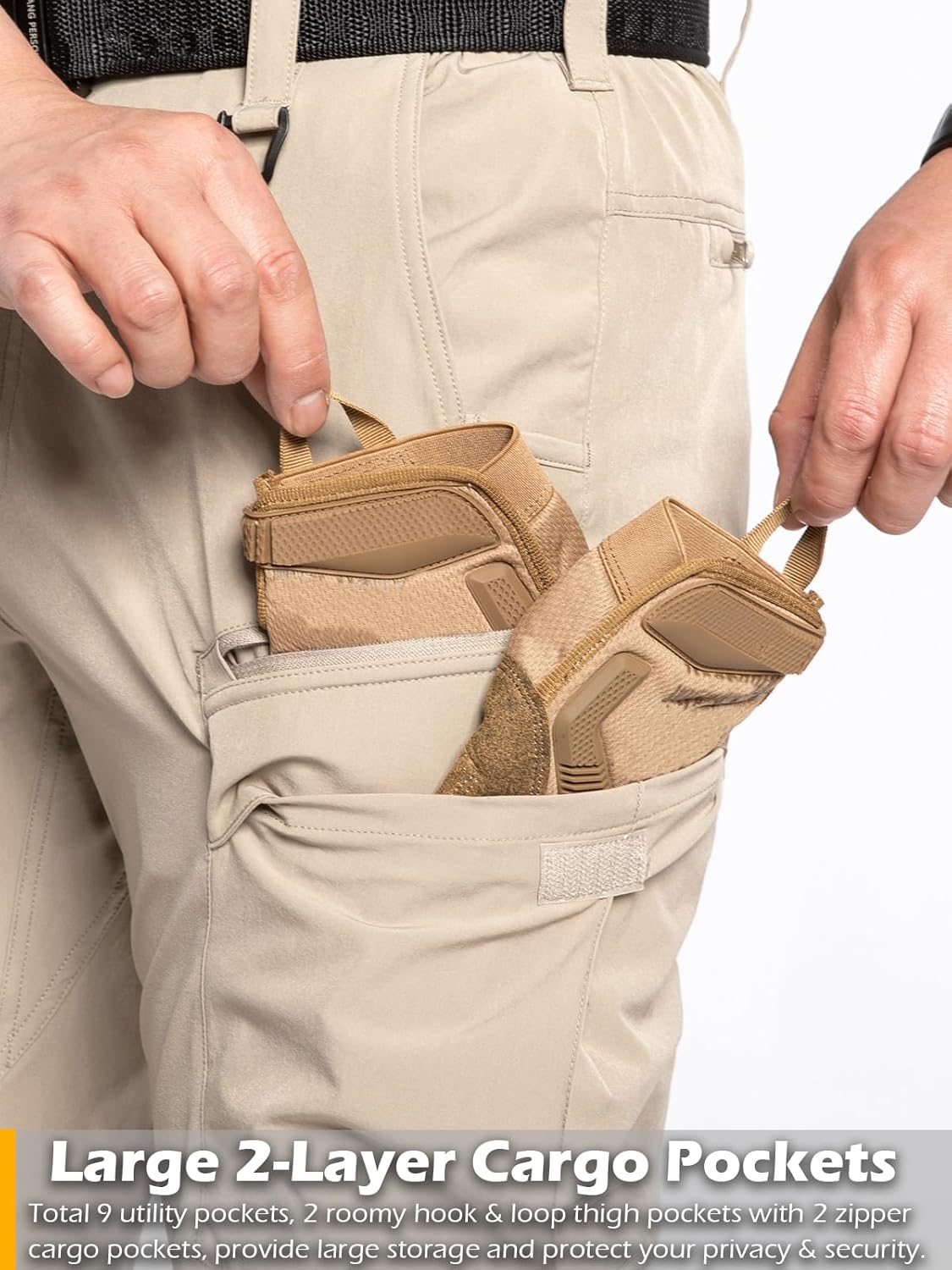 CARWORNIC Men's Quick Dry Tactical Hiking Pants Flex Water Resistant Lightweight Outdoor Fishing Cargo Work Pants 9 Pockets - Image 5