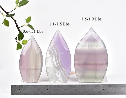 Miniatura 4 de Torre de varita de cuarzo en forma de gota de cristal curativo de fluorita de lavanda, 1.1-1.5 libras