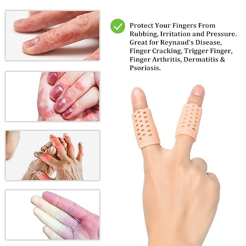 Miniatura 2 de Cunas de gel para dedos, protectores de dedos con agujero, vendaje transpirable para dedos, guantes de dedos, cubiertas de silicona para eccema de