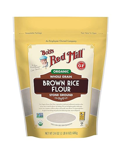 Bob's Red Mill Harina de arroz integral orgánica, 24 onzas, (paquete de 2)