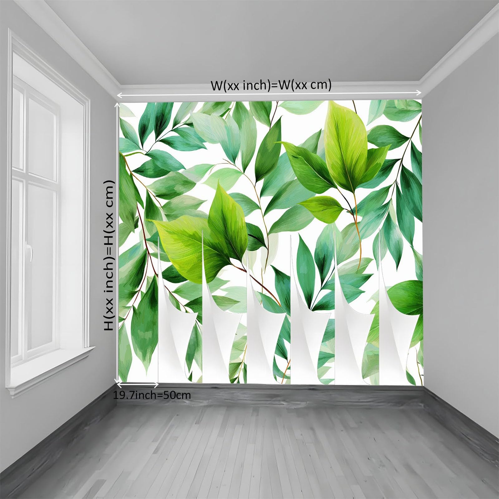 Générique Panoramiczna tapeta tropikalne liście rośliny 3D 250 x 175 cm, włóknina XXL nowoczesna dekoracja ścienna salon sypialnia biuro pokój dziecięcy, biała