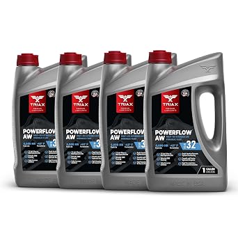 TRIAX Powerflow AW 32 Multi-Viscosity HLP Hydraulic Oil | 6,000 Hour Extended Life | Triple Anti-Wear | True All Season | Pour Point Down to -40F | Virtually Zero Foaming 4 Gallon Pack