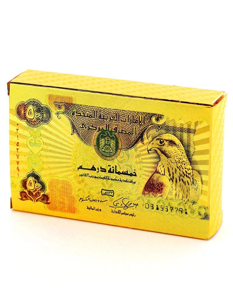 Five Hundred Dirhams Gold Foil Plated Playing Cards, 6 - 9 Years