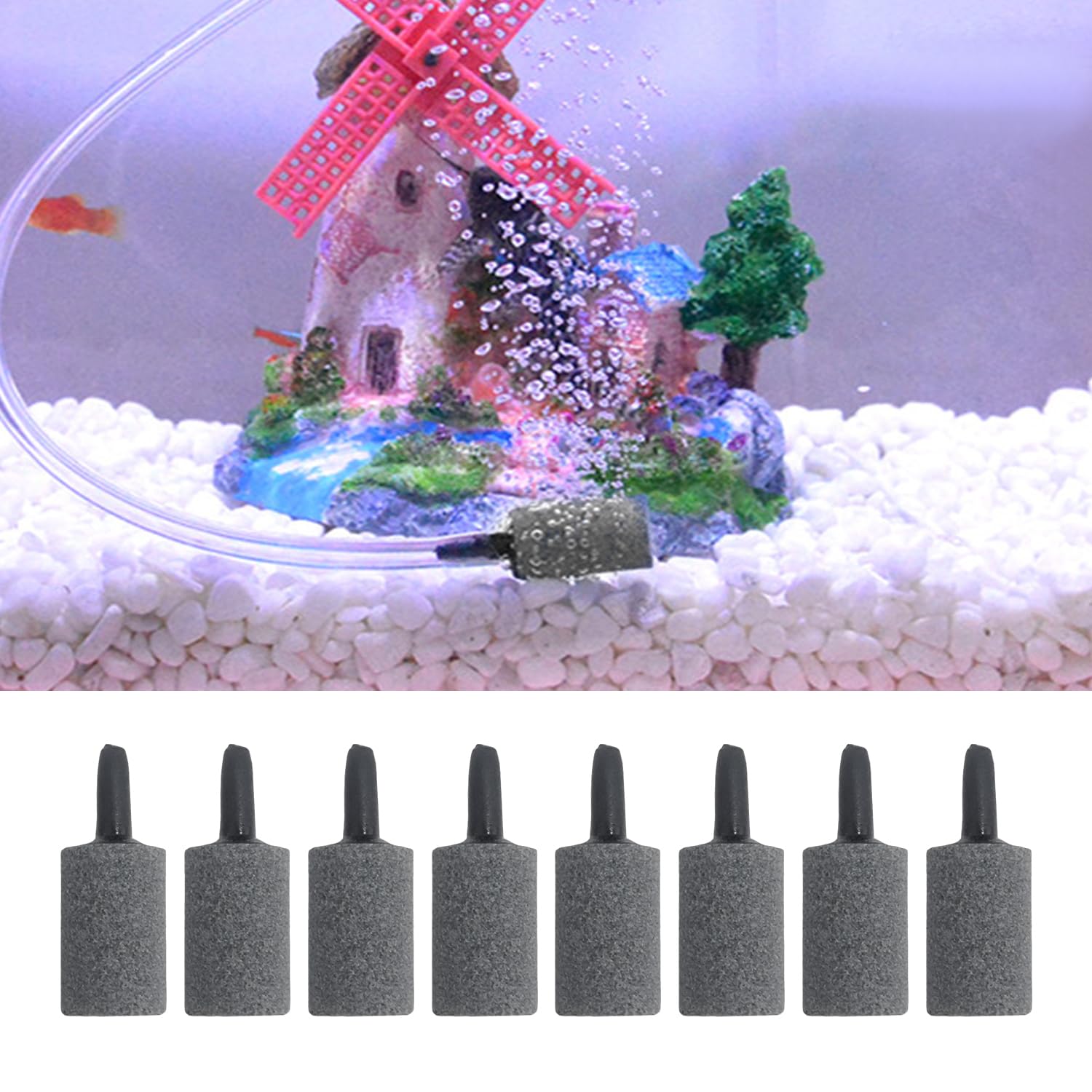 20 Pezzi di Vasca di Pesce Pietra Vescicale Cilindrica, Atomizzatore della Bolla del Serbatoio del Pesce, Seccatura del Serbatoio dell'Acqua E Strumenti di Esenzione della Vescica.