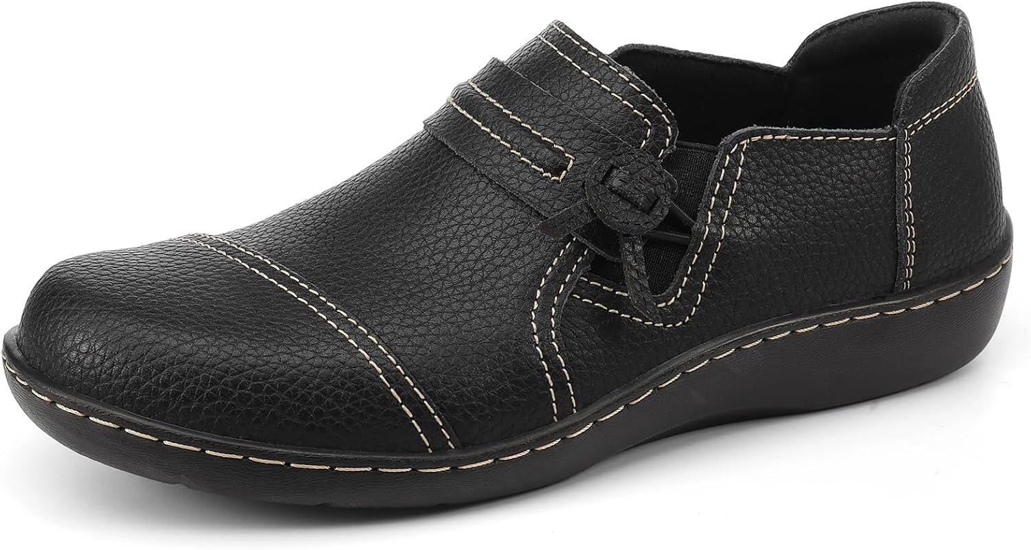 LAZYPOP Women's Classic Comfort Leather Loafers Cute Slip-Ons Casual Dress Shoes Lightweight Walking Flats Everyday Work Shoes - Image 4