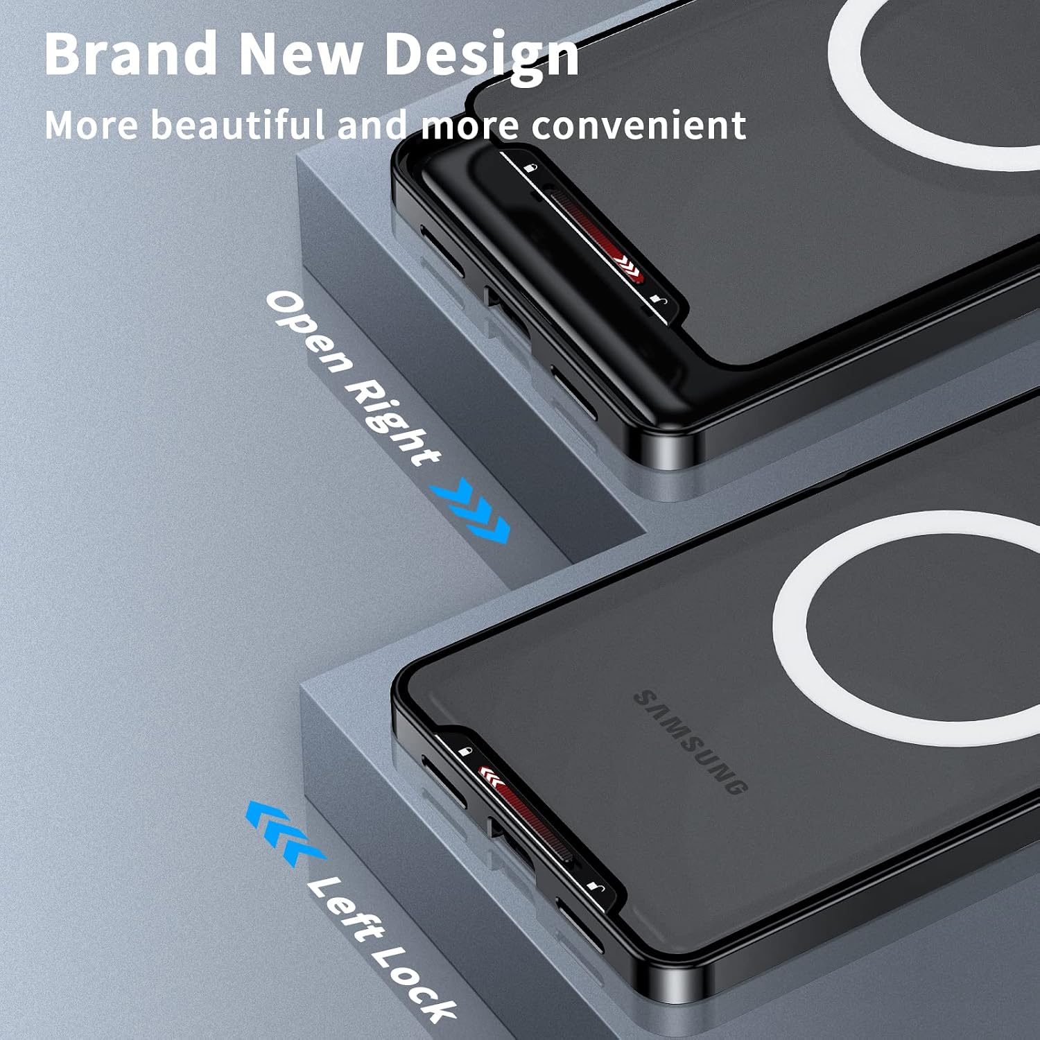 QUIETIP Magnetic Case Compatible with Samsung Galaxy S23 Ultra,Metal Frame [Compatible with MagSafe] Slim Protective Translucent Matte Phone Shockproof Cover,Black