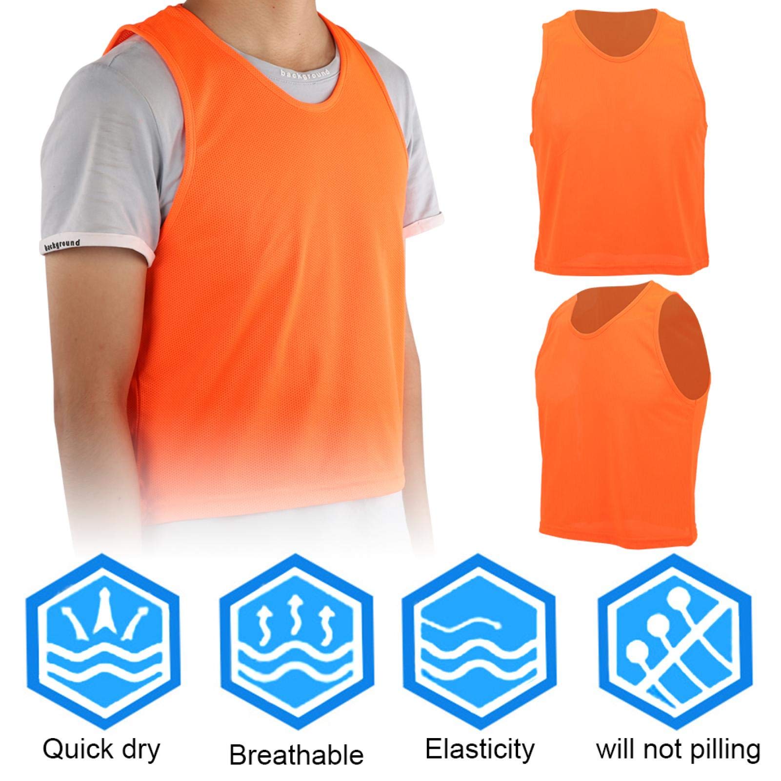 12 Magliette Allenamento Calcio - Gilet Sportivi Lavabili Per Basket E Calcio - Poliestere Traspirante - Foto 4