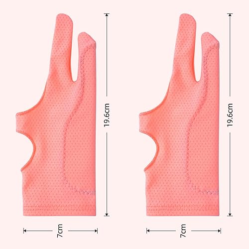 Miniatura 9 de Paquete de 2 guantes de dibujo con rechazo de palma para iPad Surface All Capacitive Touch Screen Artist Tableta gráfica de mano derechaizquierda,