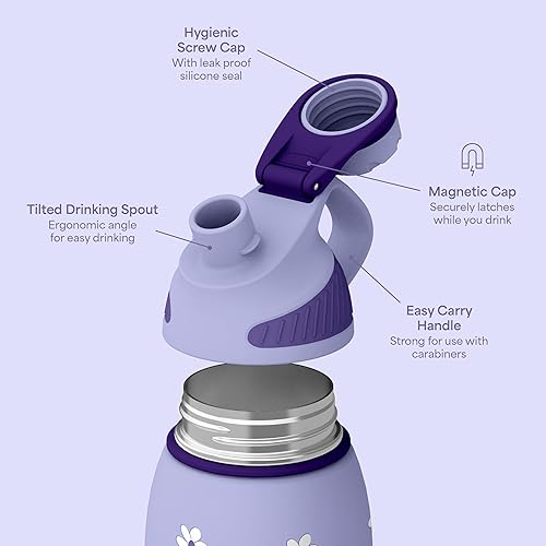 Miniatura 4 de Ottle Reef Roamer - Botella de agua de acero inoxidable, frasco aislado de 34 onzas con tapa a prueba de fugas, sin BPA y asa de transporte, botella