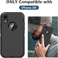 Vista 2 de Funda para iPhone XR, con protector de pantalla integrado, protección resistente contra caídas, cuerpo completo, a prueba de golpes, a prueba
