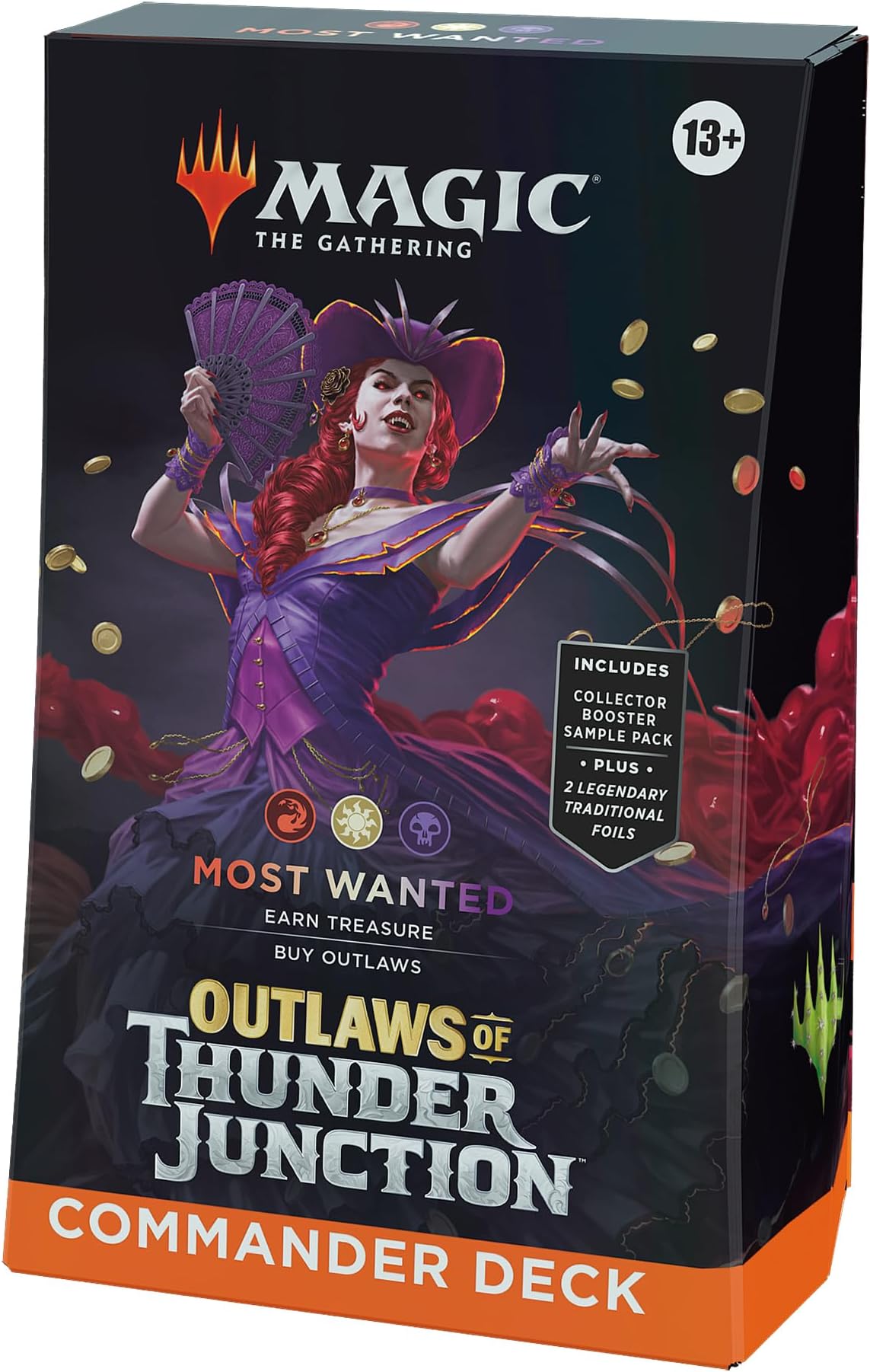 Magic: The Gathering Outlaws of Thunder Junction Commander Deck - Most Wanted (100-Card Deck, 2-Card Collector Booster Sample Pack + Accessories)