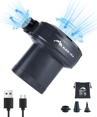 Bomba de aire portátil para inflables, bomba de aire eléctrica de 6 kPa con batería de 4000 mAh recargable por USB, desinflado rápido para colchón