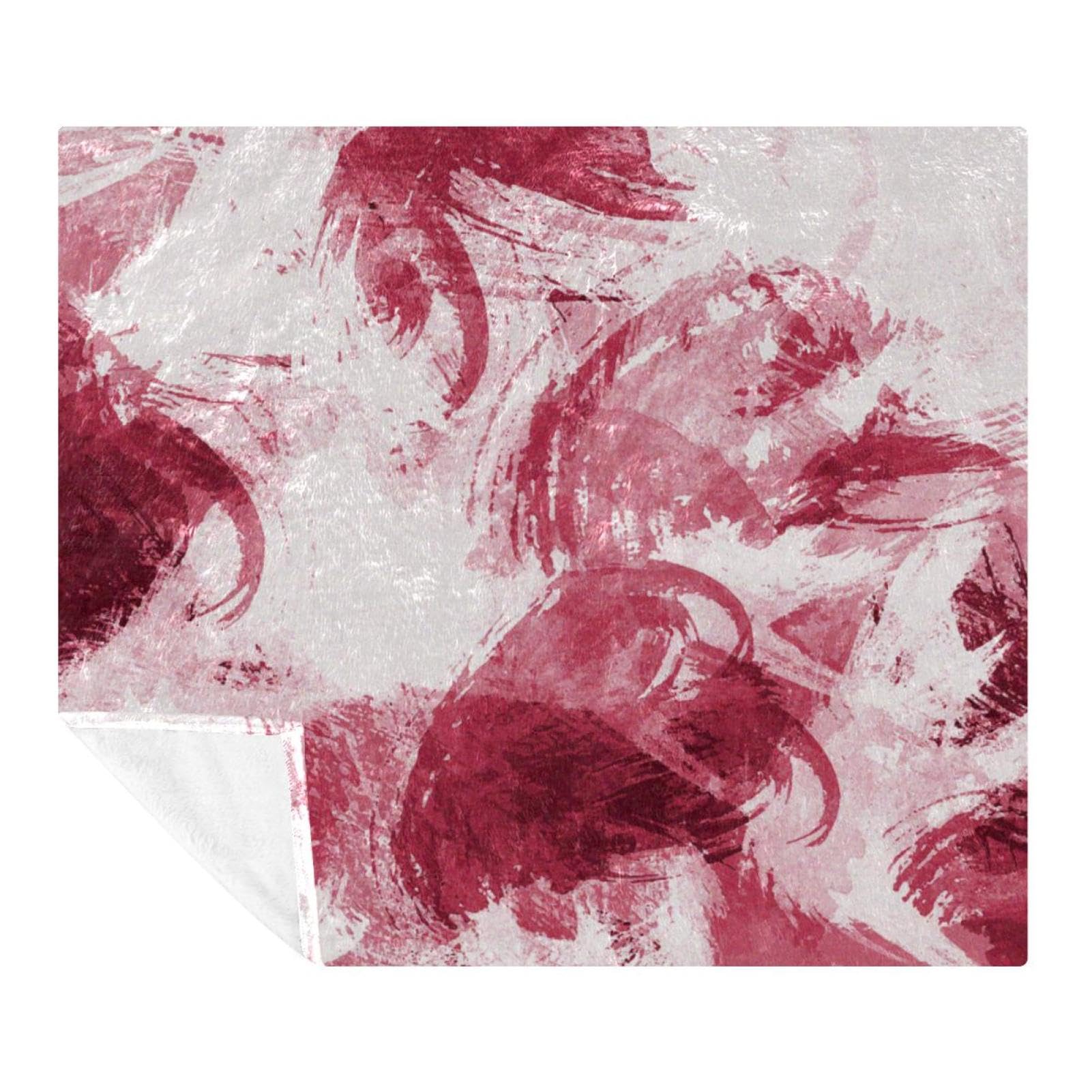 Couverture microfibre de qualité supérieure au design rouge abstrait artistique