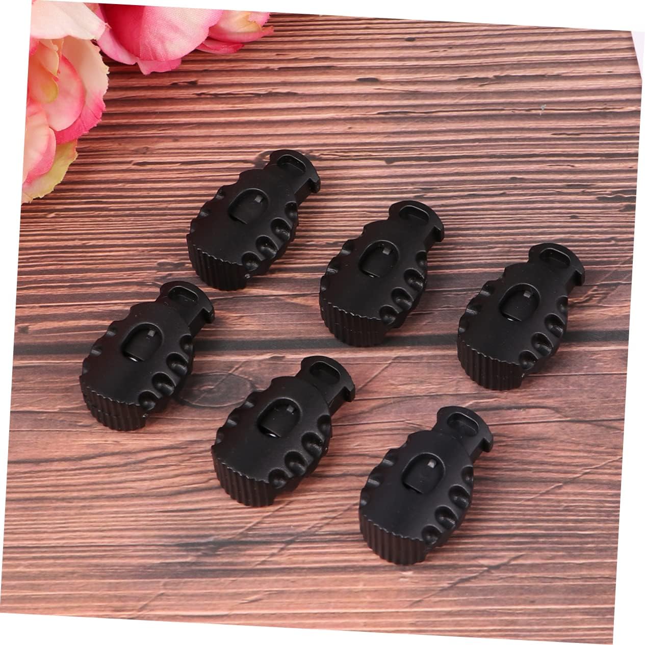 DOITOOL 2sets Cord Adjuster Elastic Cord Spring Button Cordlock Lanyard Stopper Sliding Fastener for Multiple Uses 50pcs*2