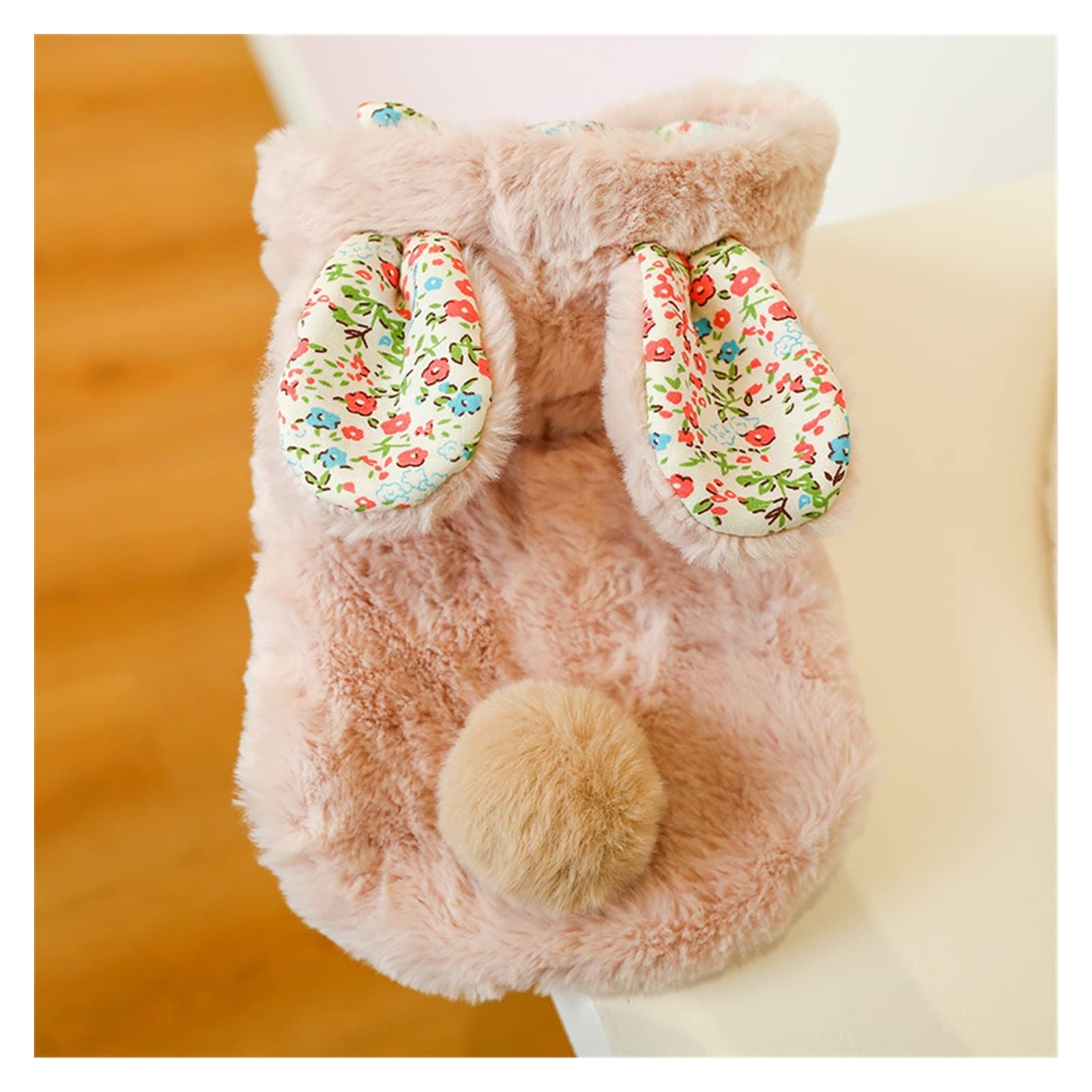 Vêtement de chien contre le froid XL rose : Manteau coton en lapin