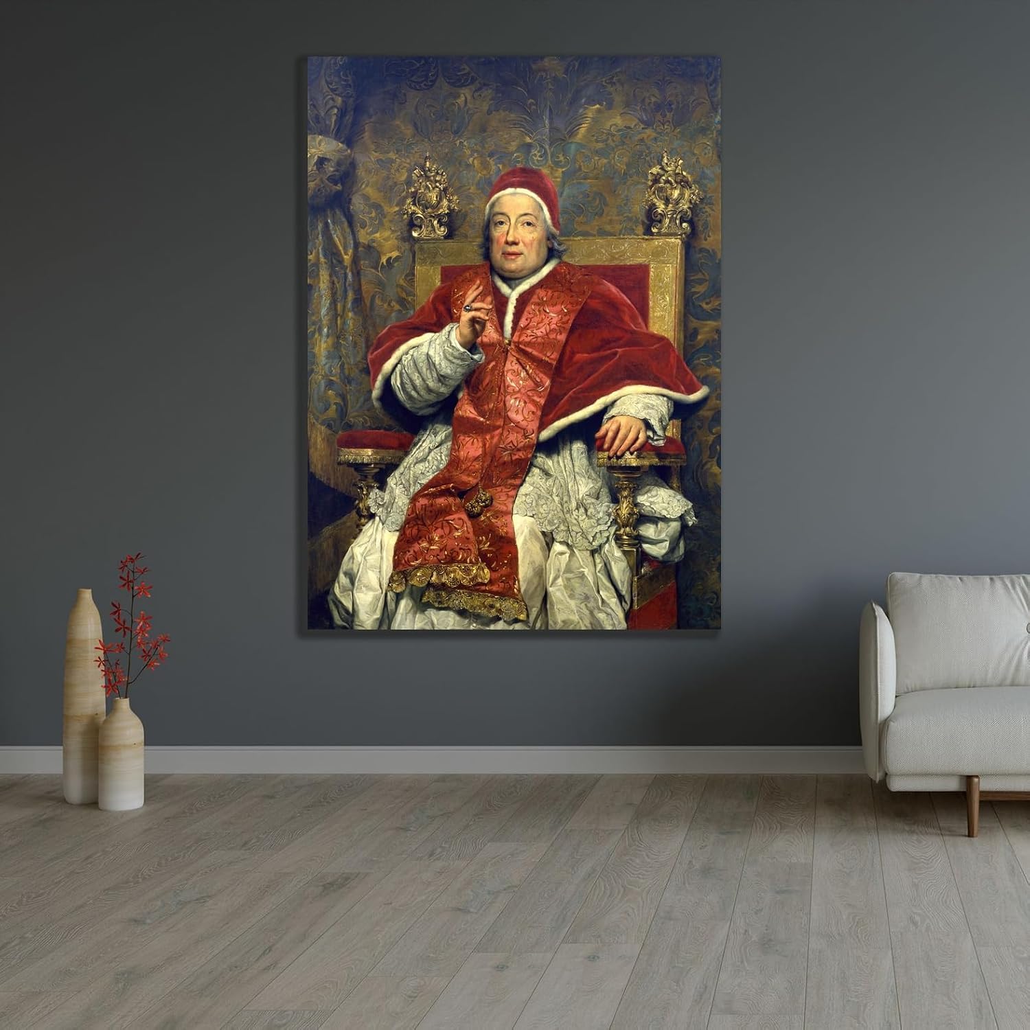 ArtDirect Portrait of pope Clement XIII (1758) Unframed Art Print Giclee Poster by Anton Raphael Mengs - Ready for Framing with Customization Sizes 7x10, 10x14, 14x20, 24x33, 35x48 and 43x60 inches