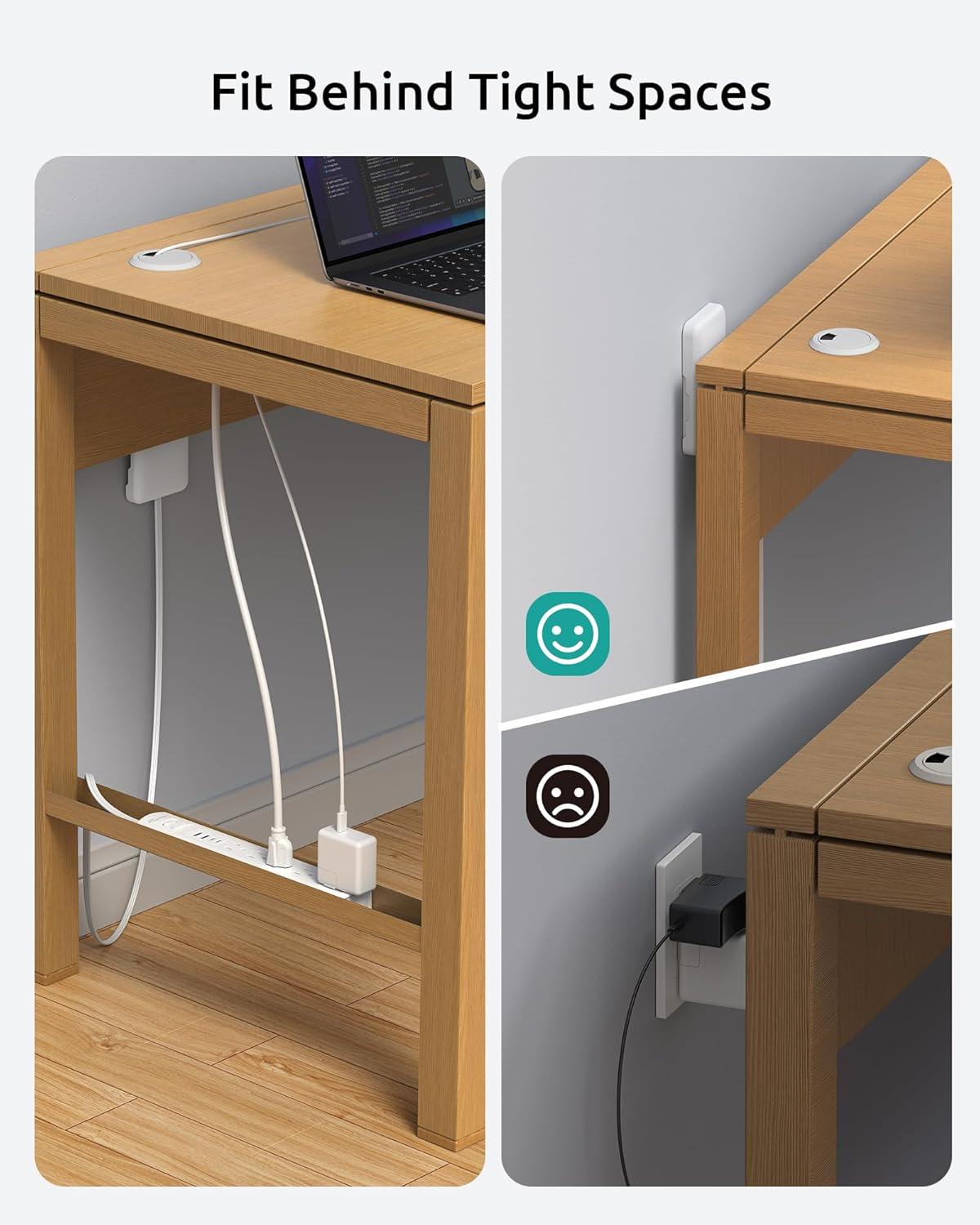 flat plug power strip 3ft, outlet cover extension cord with 5 outlets and 4 usb ports, 1440j surge protector, 10a/1250w, white flat wall plug extension cord ideal for home office furniture 3ft 3 prong flat plug