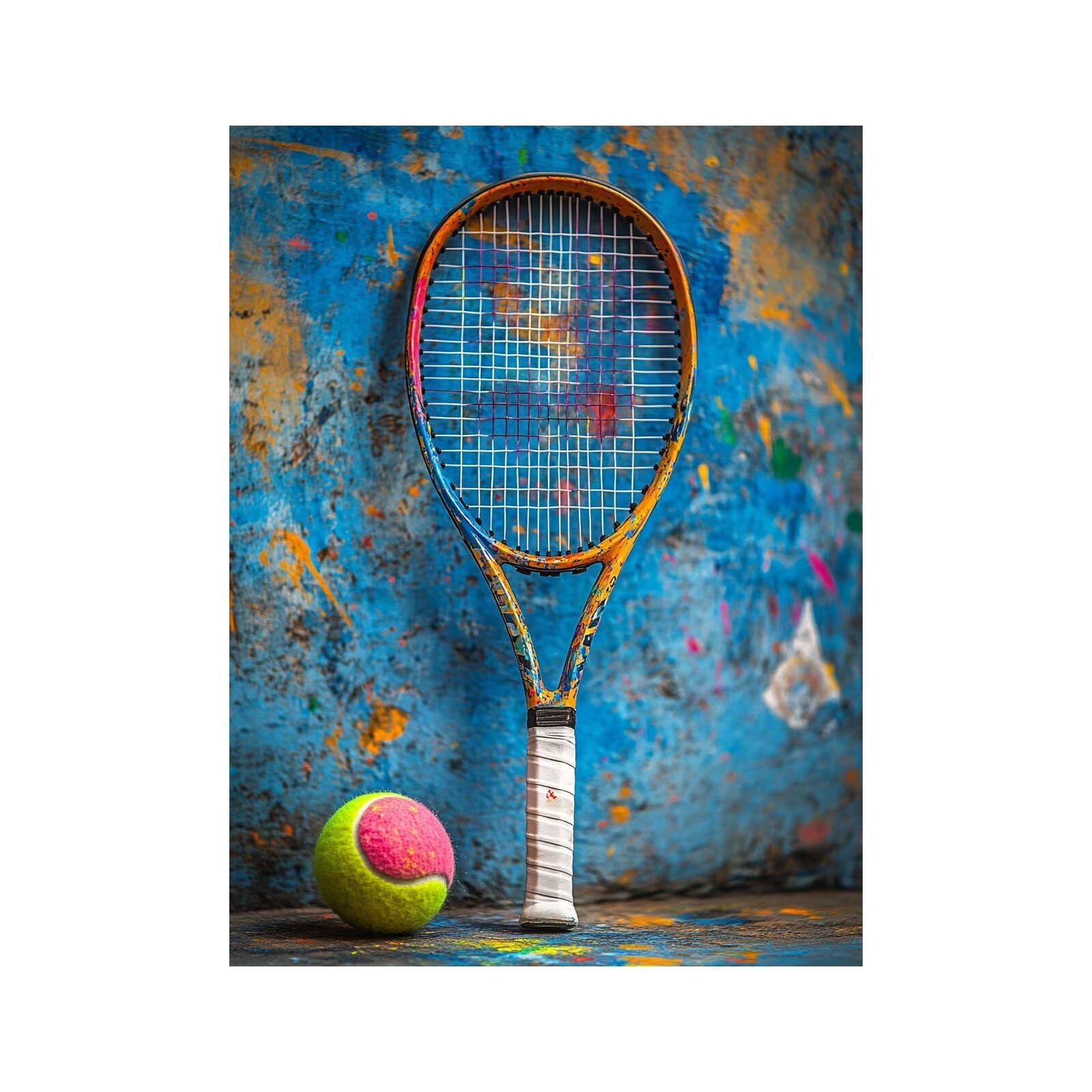 GYYH5887 farba tenisowa po numerach, dla dorosłych, sportowe płótno do malowania po numerach, dla dorosłych, 137 x 40 cm, artykuły plastyczne na ścianę z zestawem farb akrylowych i pędzlem do