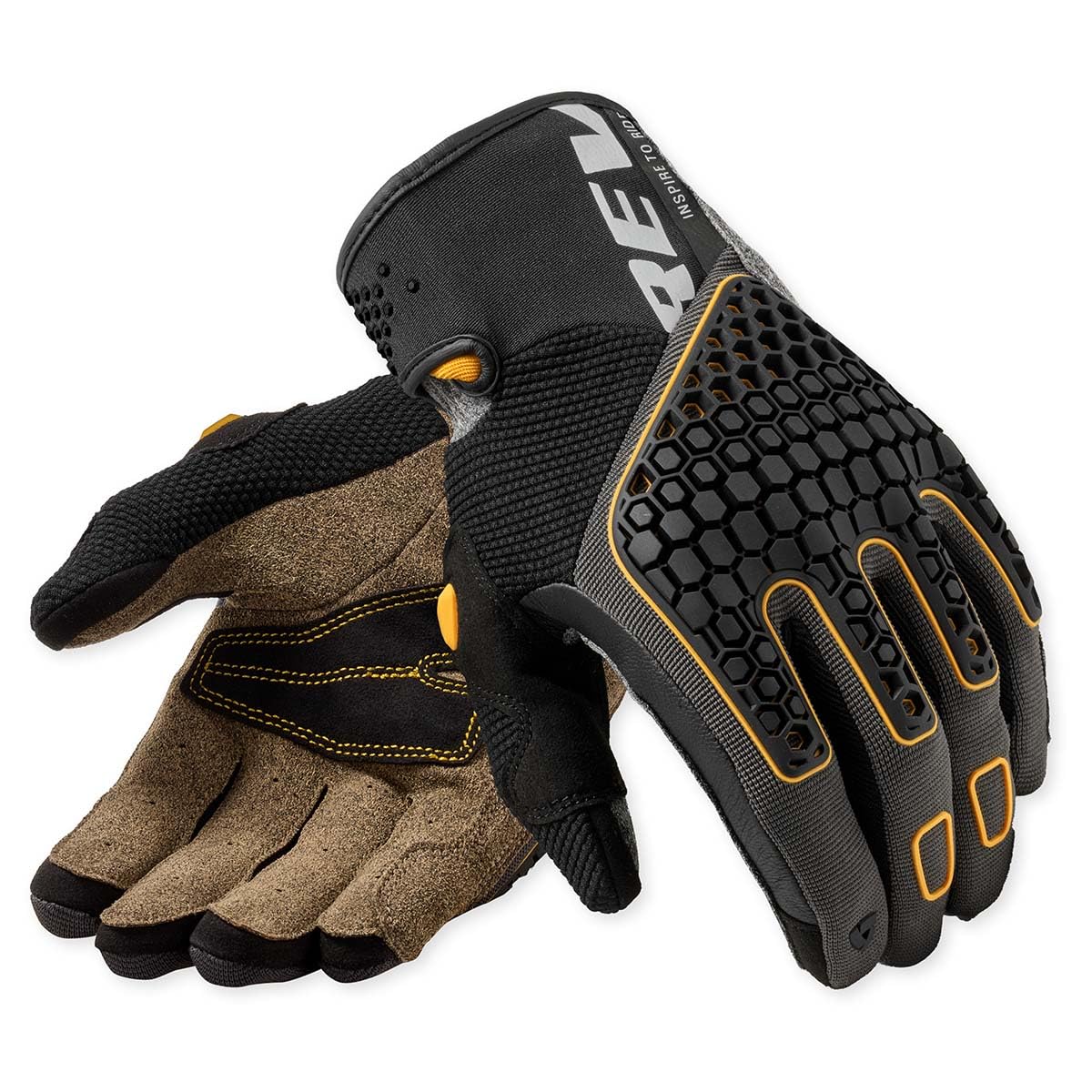 REV'IT! Revit Mangrove 2 Gants de moto, gris/rouge, S