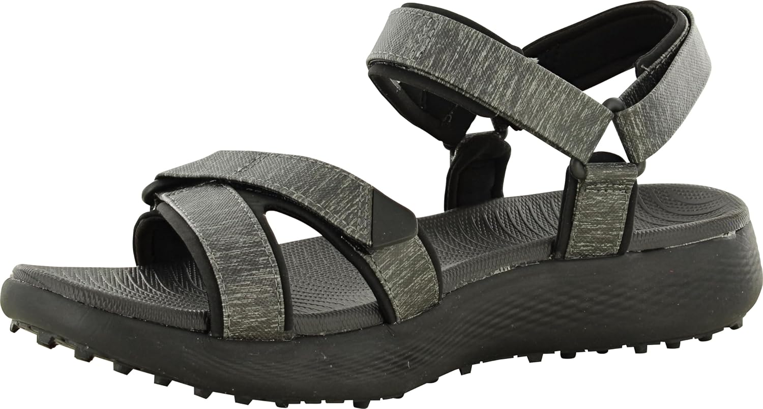 Skechers Womens 600 Spikeless Golf Sandals Shoe, Black, 8 B (M)