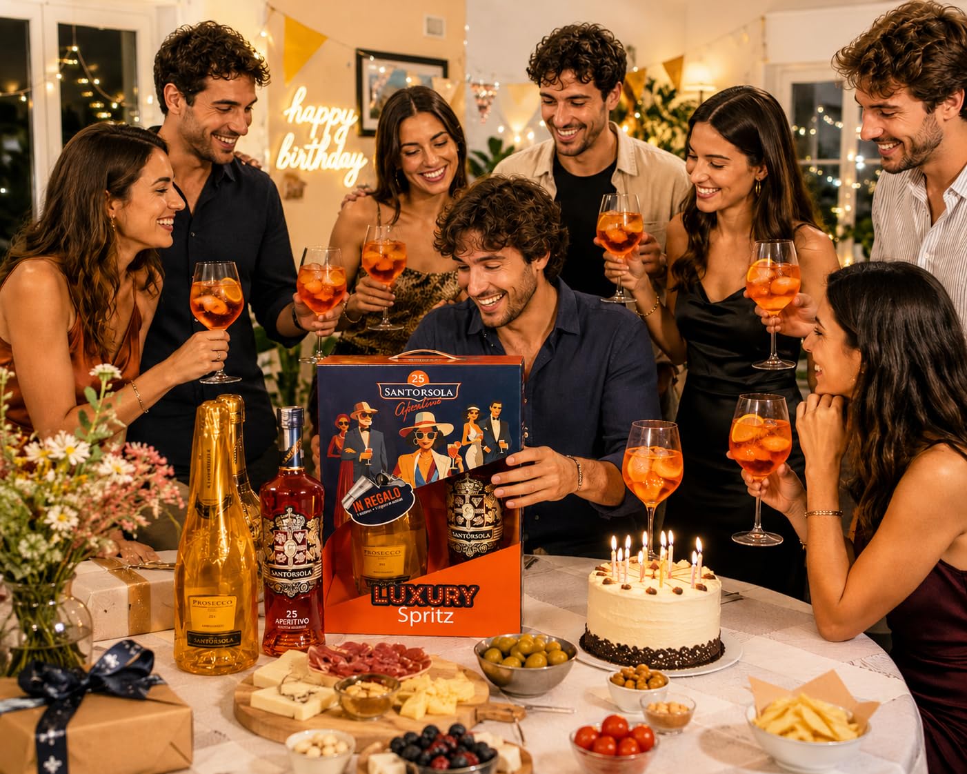 Sant'Orsola Luxury Spritz - Aperitivo de 25 de sabor equilibrado +Glera Proseco D.O.C. Millesimato Extra Dry + Tapón + Medidor