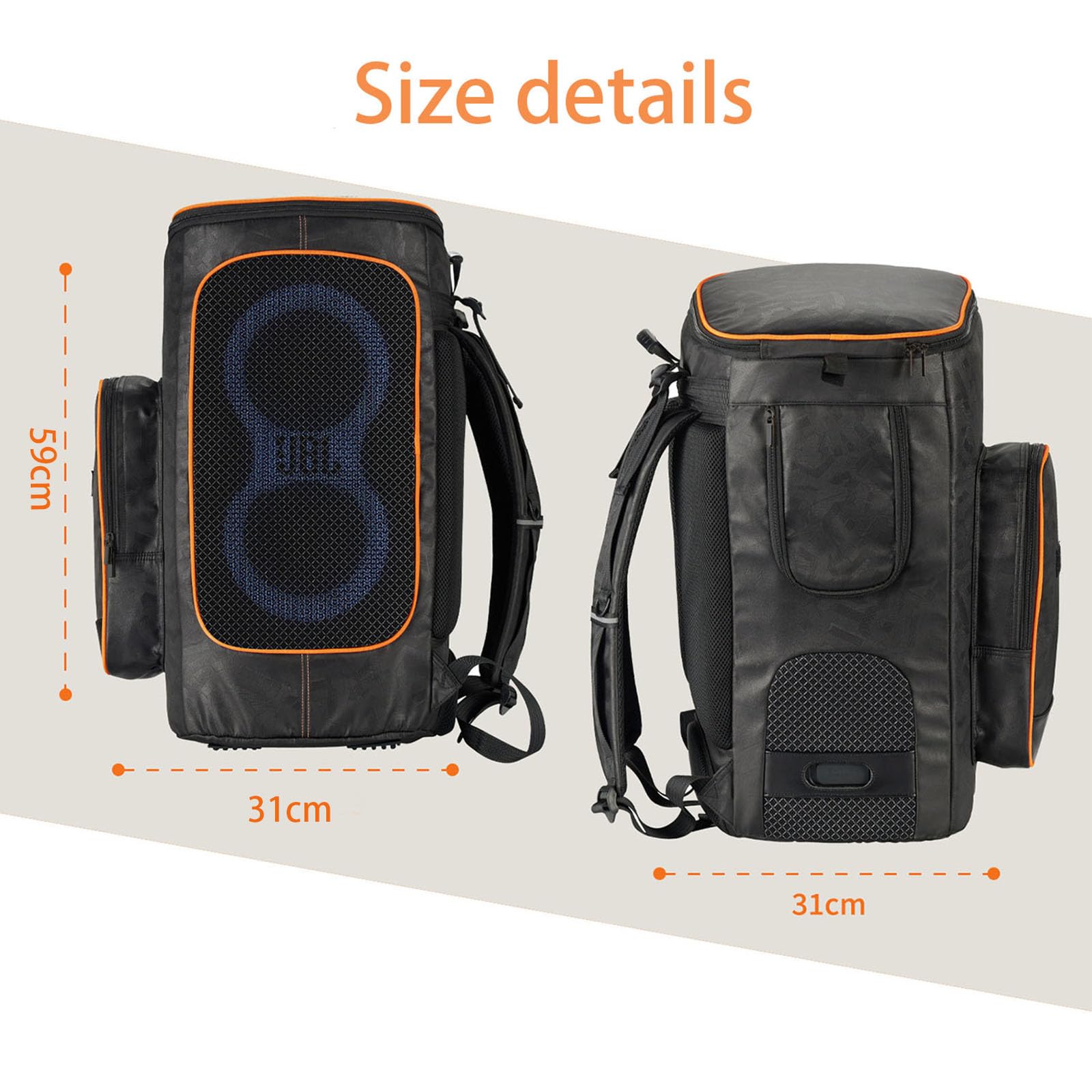 Hülle Rucksack Tragetasche Reise Robuste Umhängetasche Schutztasche für JBL Partybox Club 120/Partybox 110 Tragbare Bluetooth Party Lautsprecher,Schwarz