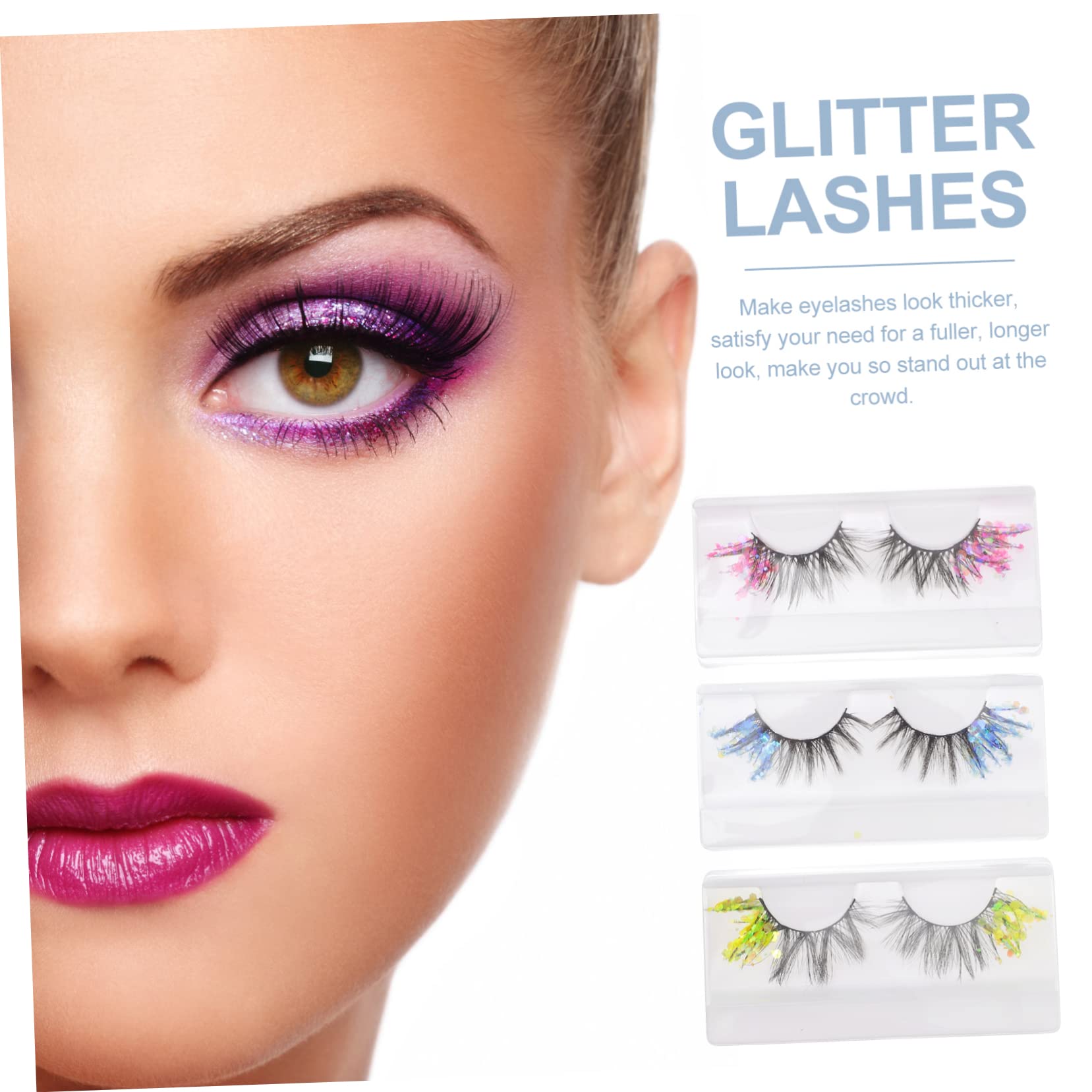 15pary Długich Wytwornych Rzęs z Brokatem Glitter Eyelashes Dla Kobiet i Dziewcząt Do Makijażu Cosplayowego i Codziennego Użytku