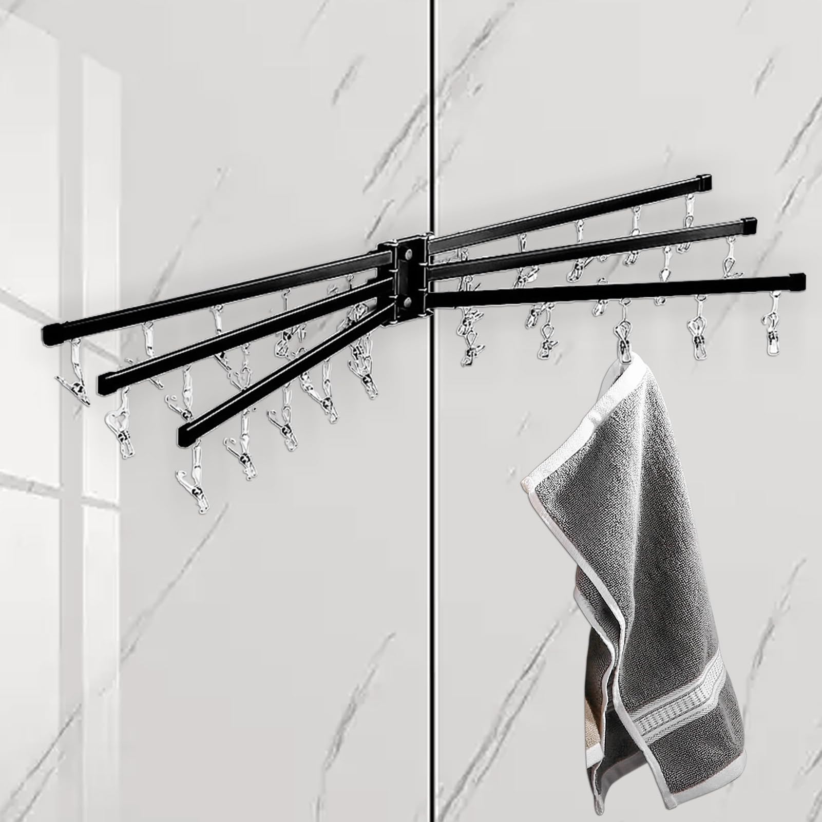 Appendiabiti per – Appendiabiti per asciugare | Appendiabiti per biancheria intima | Gancio antivento in acciaio inox | Ganci antiruggine Design forte per cappelli, borse