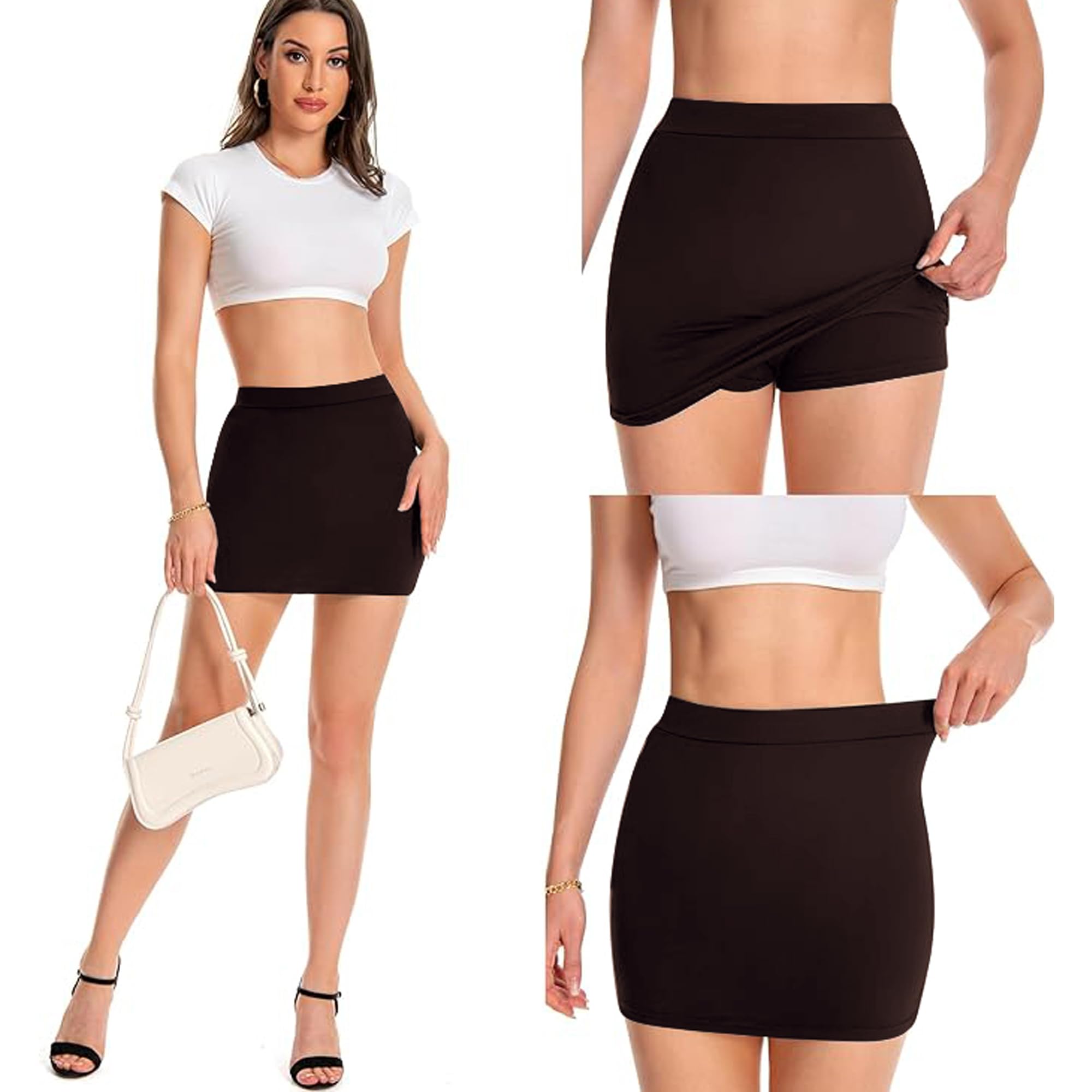 Leopard Cheetah Skirt with Shorts, Sexy Night Club High Waist Elastic Leopard Print Bodycon Mini Skirts for Women