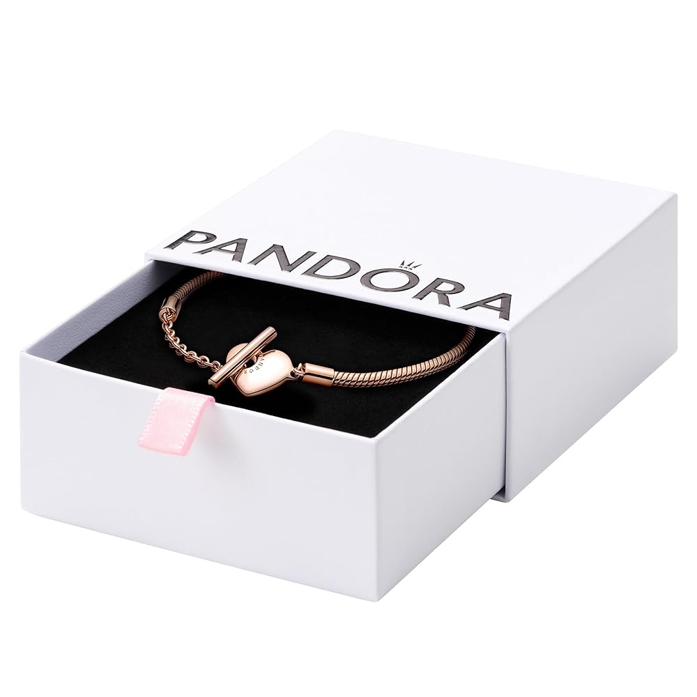 Amazon.com: PANDORA Moments Heart T-Bar Closure Snake Chain
