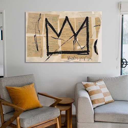 Miniatura 6 de RIUFIN Lienzo impreso para pared, sin título de 1982, graffiti de la corona de la calle, cuadro temático de decoración de fiesta, póster decorativo