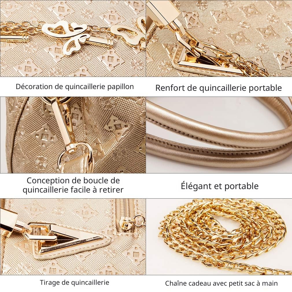 Pahajim Sac a Main Femme Sac Bandoulière Femme en PU Cuir Ensemble Sac a Main et Portefeuille Lot Sac a Main Femme Mode Sac Fourre Tout de 3 pcs Set | Ensemble de sac à bandoulière avec porte-cartes et sac à main à bandoulière pour le travail, le shopping