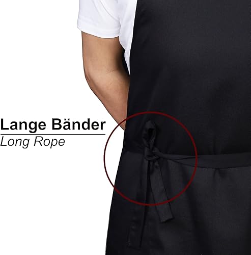 Miniatura 9 de Delantal de cocina unisex Delantales de cocina ajustables con bolsillo  correa ajustable para el cuello