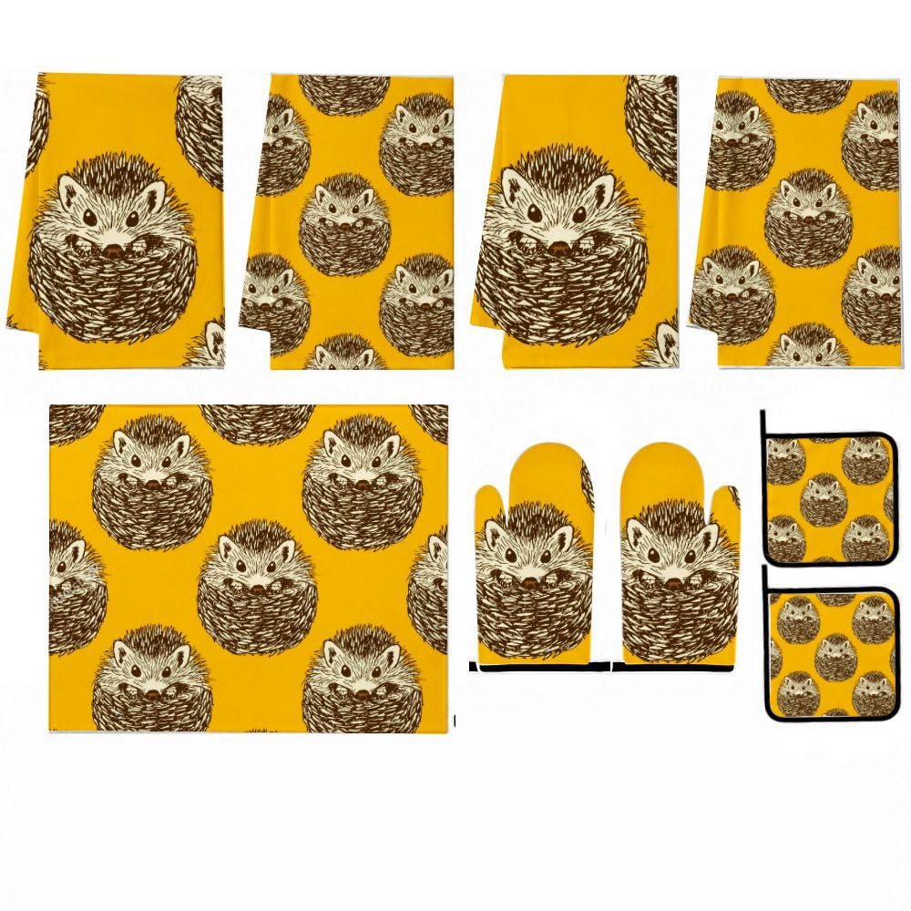 9PCS Cute Hedgehog 6 Cucina Decor e Accessori Set