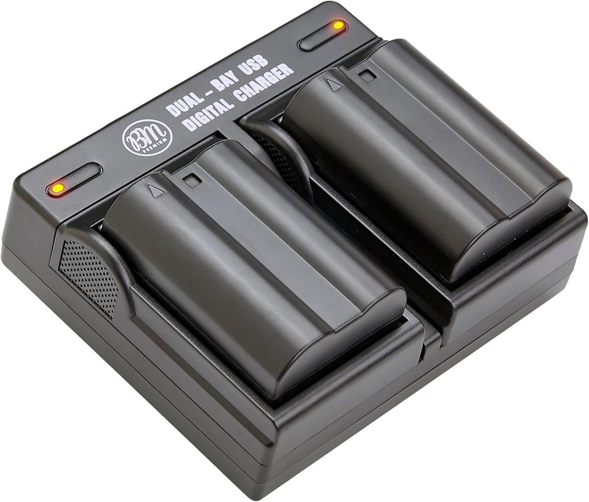 BM Premium 2 Pack of EN-EL15B Batteries and Dual Battery Charger for Nikon Z6, Z7, D780, D850, D7500, 1 V1, D500, D600, D610, D750, D800, D800E, D810, D810A, D7000, D7100, D7200 Digital Cameras
