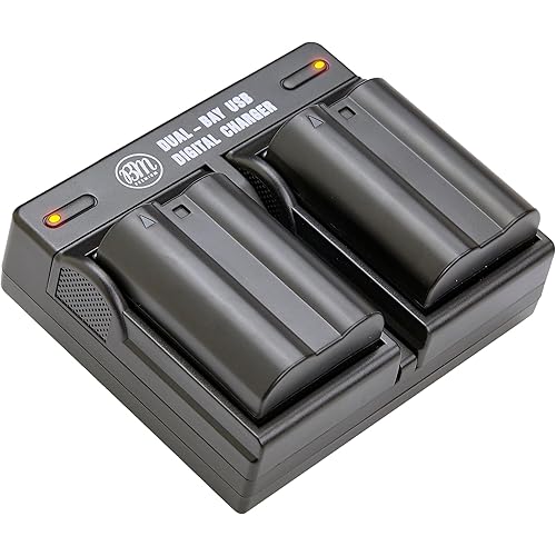 BM Premium 2 Pack of EN-EL15B Batteries and Dual Battery Charger for Nikon Z6, Z7, D780, D850, D7500, 1 V1, D500, D600, D610, D750, D800, D800E, D810, D810A, D7000, D7100, D7200 Digital Cameras