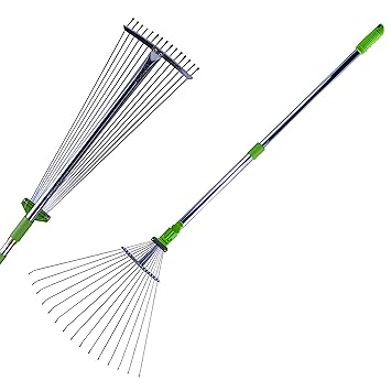 Sharpex Telescopic Metal Rake, 31 to 64 Inch Adjustable Expanding ...