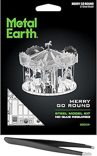 Metal Earth Merry Go Round 3D Metal Model Kit Bundle with Tweezers Fascinations