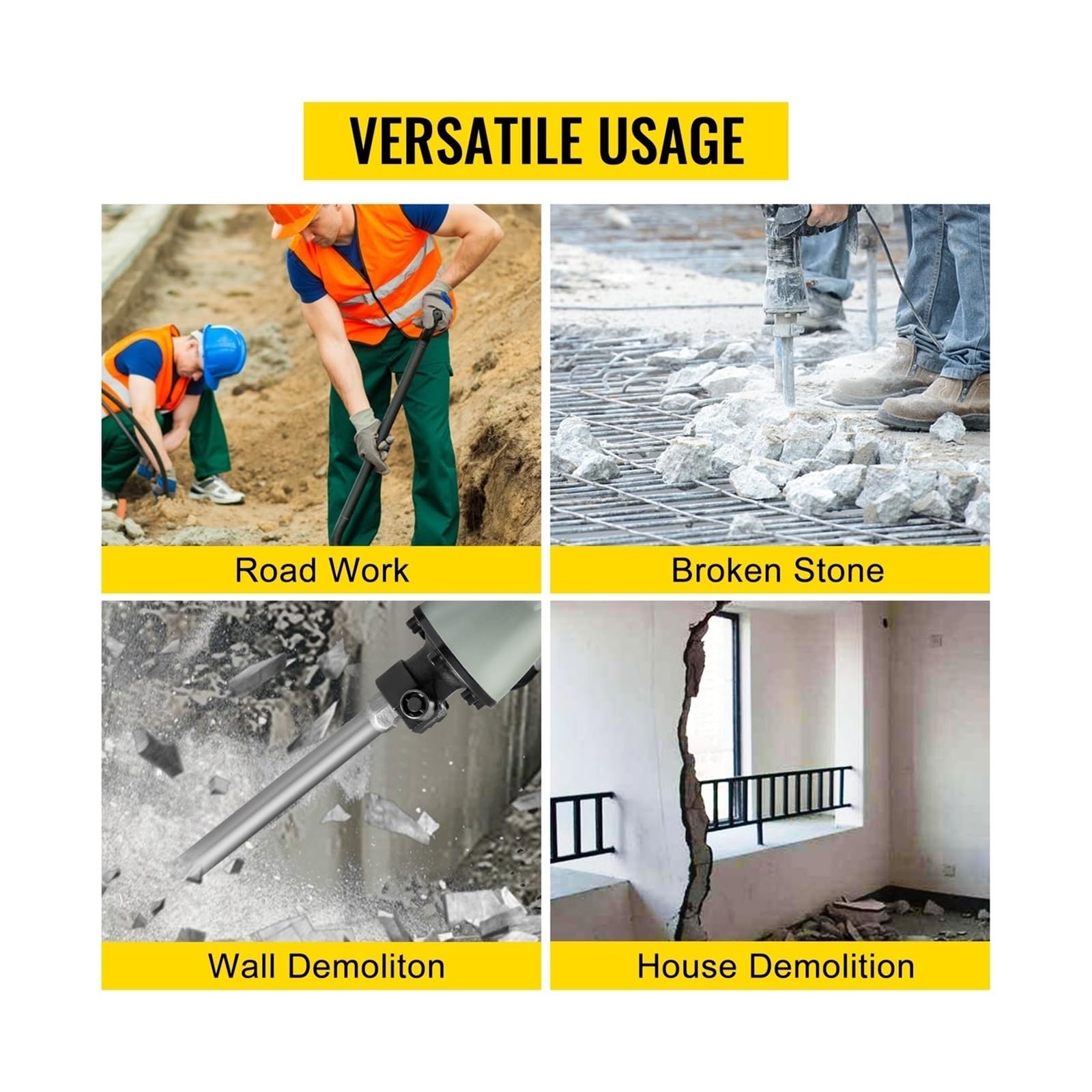 Marteau électrique 1400 W, 1500, 3600, outil de démolition béton, marteau rotatif multifonction Pour une utilisation DIY(1500W)