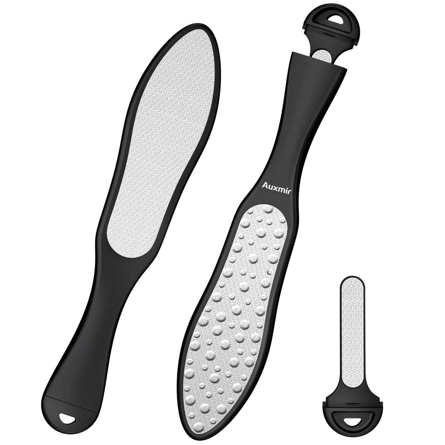 Auxmir Lima Pies Durezas Profesional, Escofina Pies Manual, Pedicura Pies 3 en 1 Dobre Cara, para Eliminar Callos Duros Piel Muerta, Acero Inoxidable, 1 pack