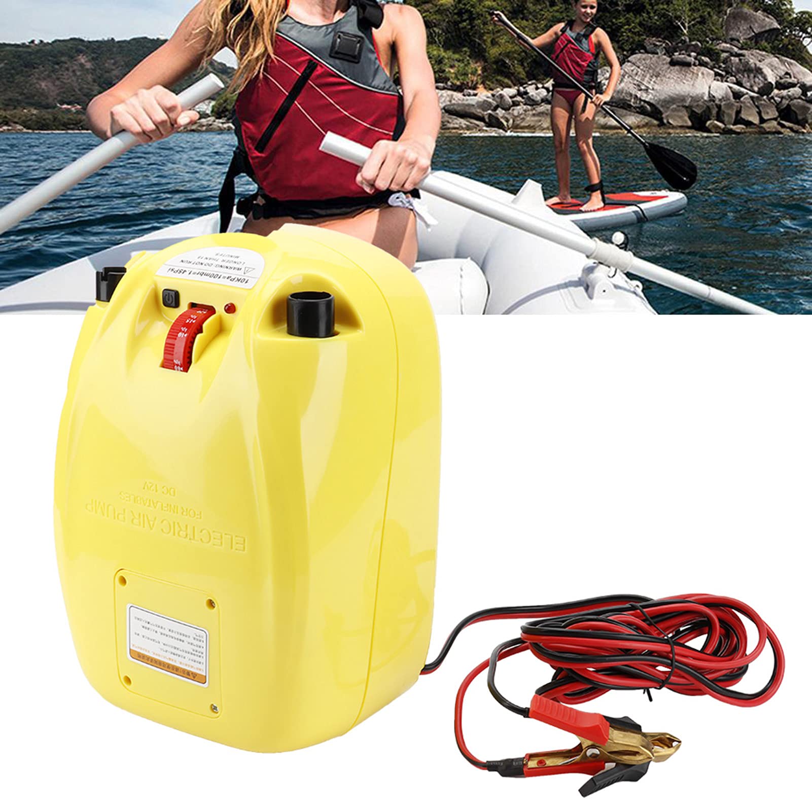 Bomba de aire eléctrica portátil, inflador de alta velocidad con máxima presión, para canoa, barcos, balsas, kayaks