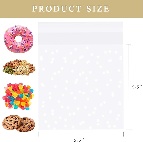 Miniatura 9 de Morepack Bolsas de celofán autosellantes de 5 x 6 pulgadas, bolsas de celofán resellables transparentes y autoadhesivas para embalaje, 200 unidades