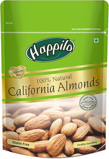 Happilo 100% Natural Premium Californian Almonds,Dried,200g