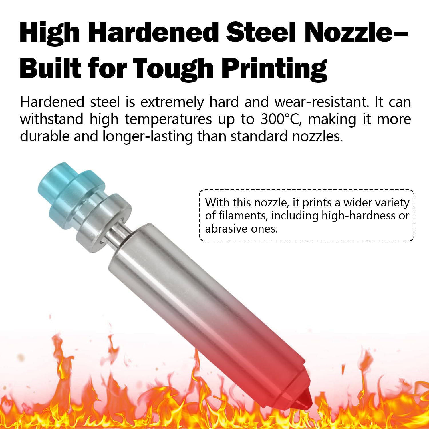HzdaDeve Boquillas de acero endurecido integradas de 3 PK de 0,4 mm y cubierta de silicona 3PK para Kobra X Combo Quick-Swap High Flow High Speed Throat Tube Boquillas de cabezal de impresión Kit de