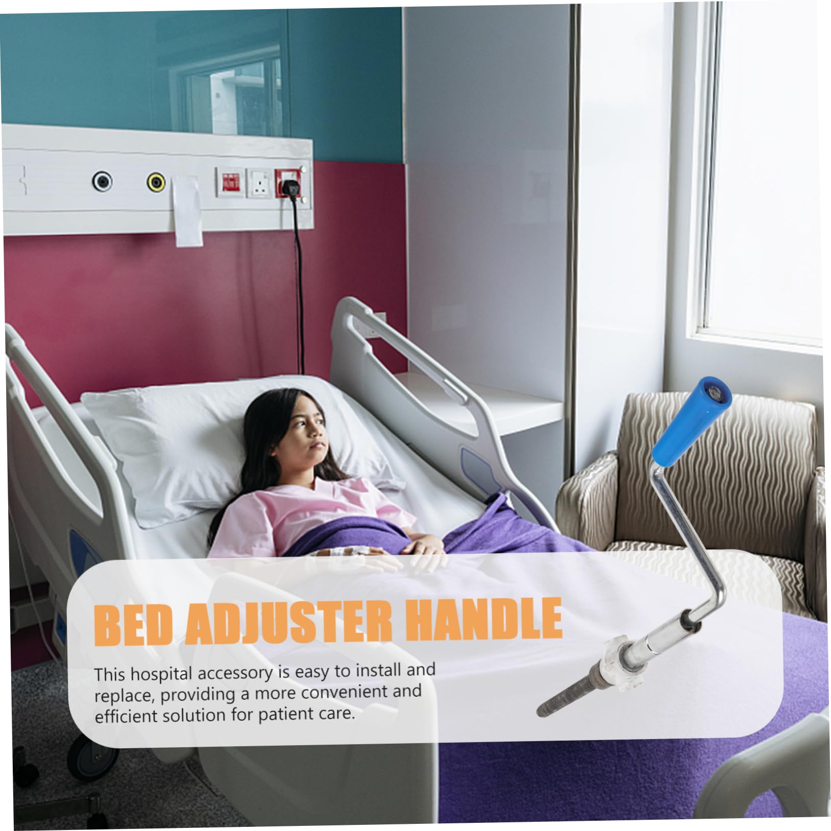 IWOWHERO Adjuster Handle for Hospital Stainless Steel Crank Assembly for Hospital Abs Crank Handle for Replacement Adjuster Handle