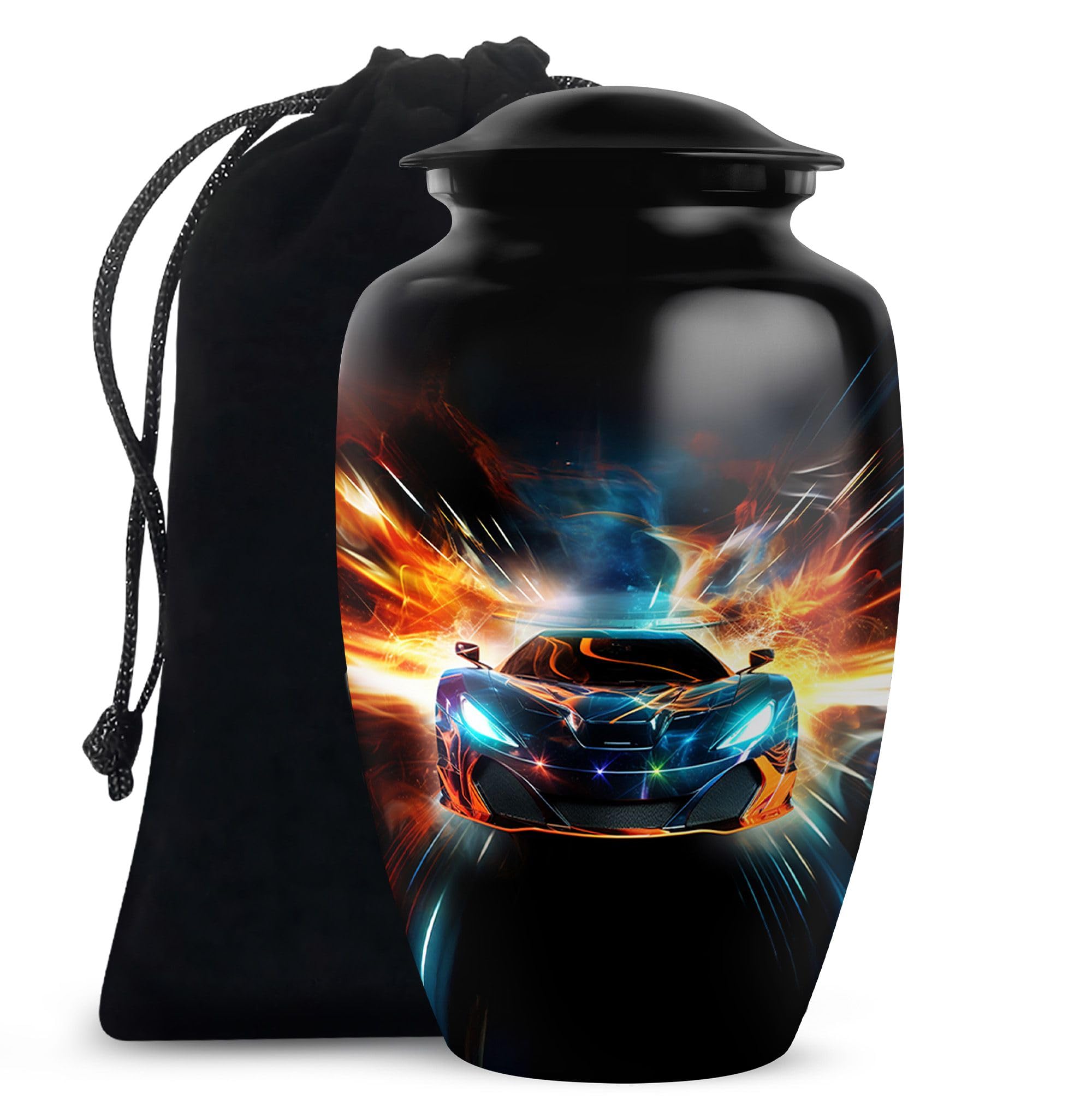 YATHABHISA Car Theme Urns for Human Ashes, Car Theme Burial Cremation Urn for Ash, Memorial Gift for Male, Medium, 6 Inch