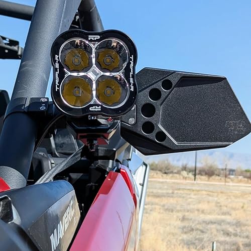 Miniatura 6 de 6061 - Espejos Billet con soportes de luz de vaina, compatibles con todos los Polaris RZR, Maverick X3, Honda Talon, Kawasaki KRX y Cf Moto ZForce