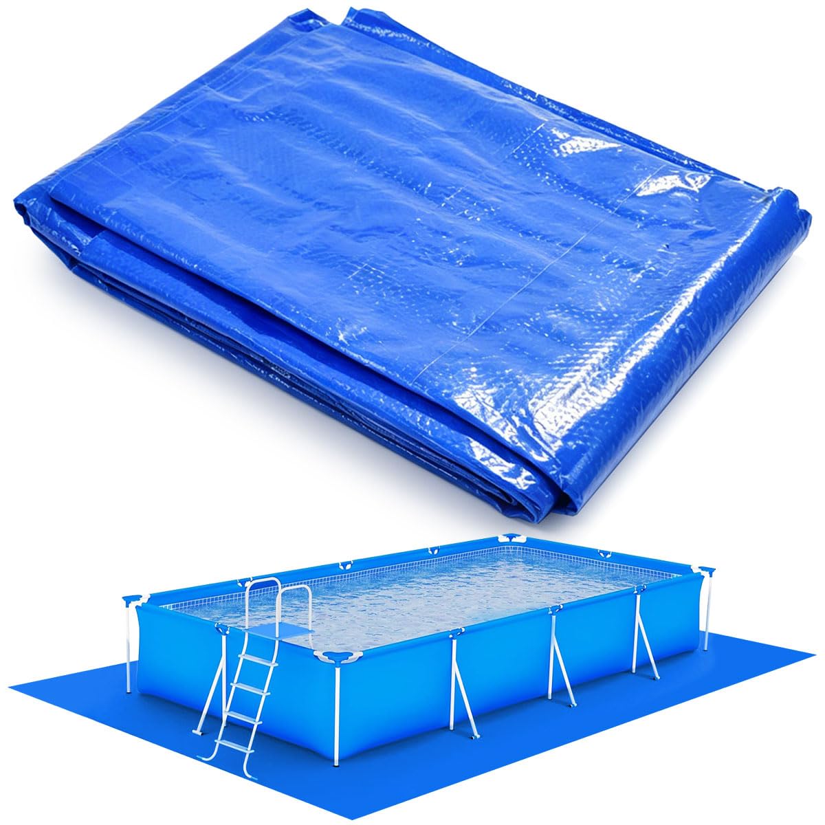 ZXBBTZ Pool Ground Cloth, 295x206cm Foldable Swimming Pool Ground