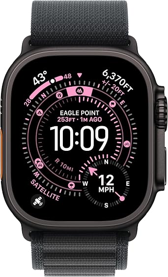 Apple Watch Band - Alpine Loop - 49mm - Black - Medium - Black Titanium Finish