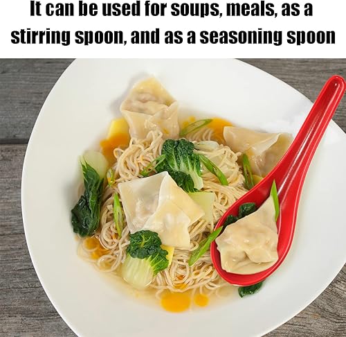 Miniatura 33 de 2 cucharas de sopa asiáticas, cucharas de sopa de sopa de soba de fideos de arroz chino, japonesas, ramen wonton, cucharas de melamina negra